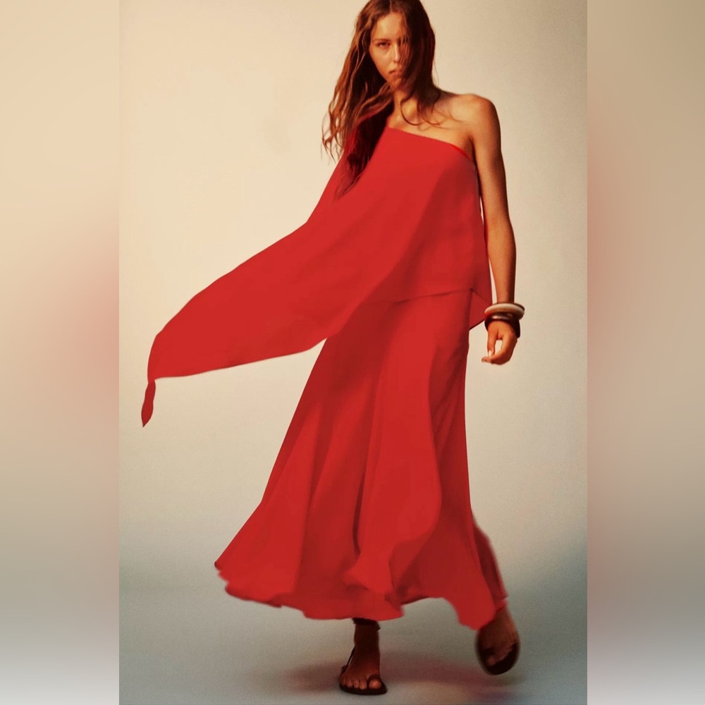 ZARA ASYMMETRIC FLOWING CAPE SIZE M